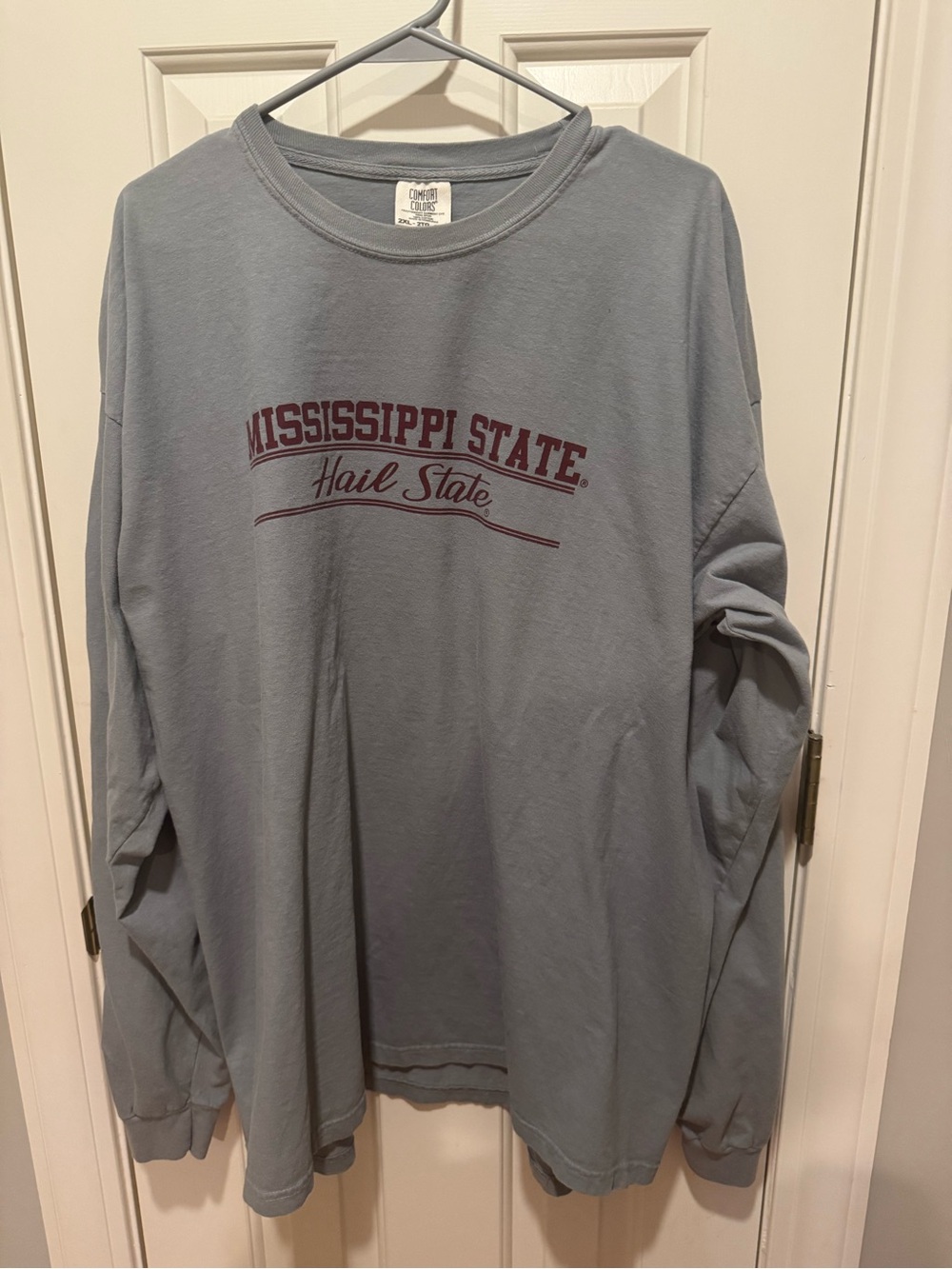 Mississippi State Long Sleeve Cotton Tee - Slate Blue